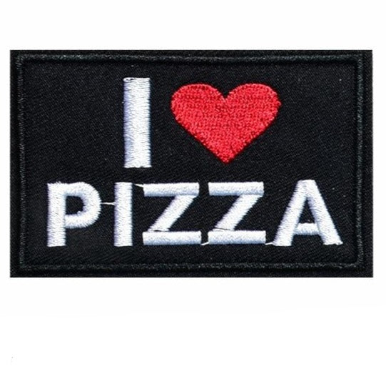 Cool 'I Heart Pizza' Embroidered Patch