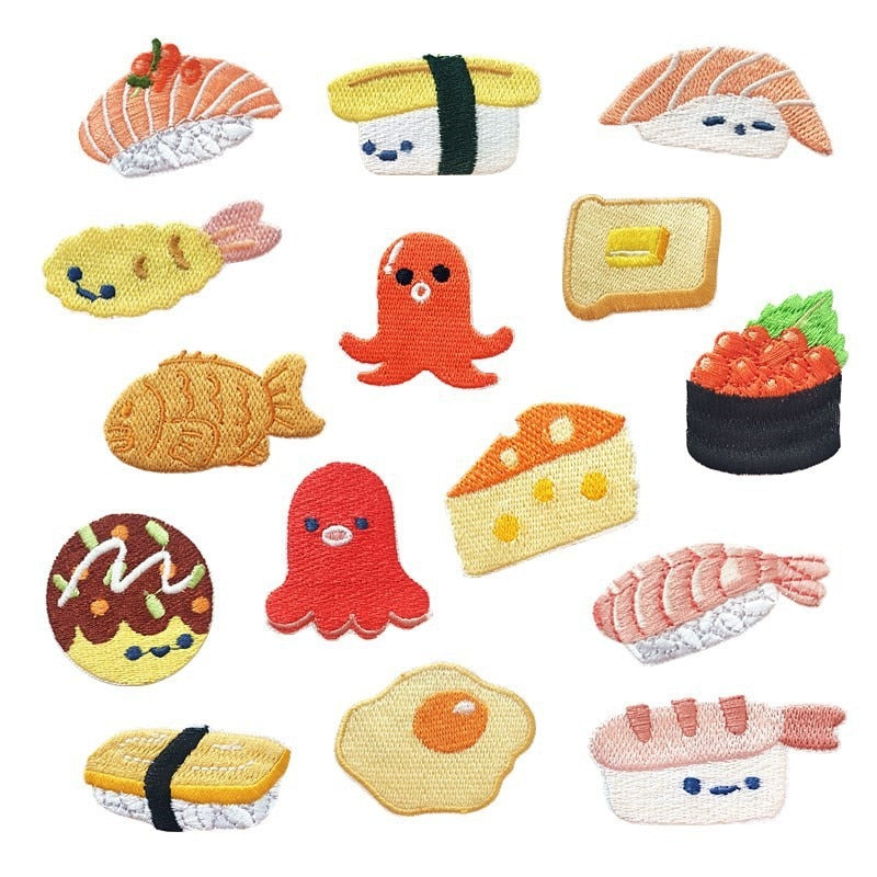 Japanese Food 'Salmon Nigiri' Embroidered Patch