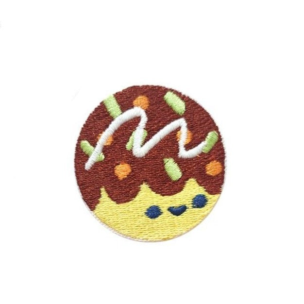 Japanese Food 'Takoyaki Button' Embroidered Patch