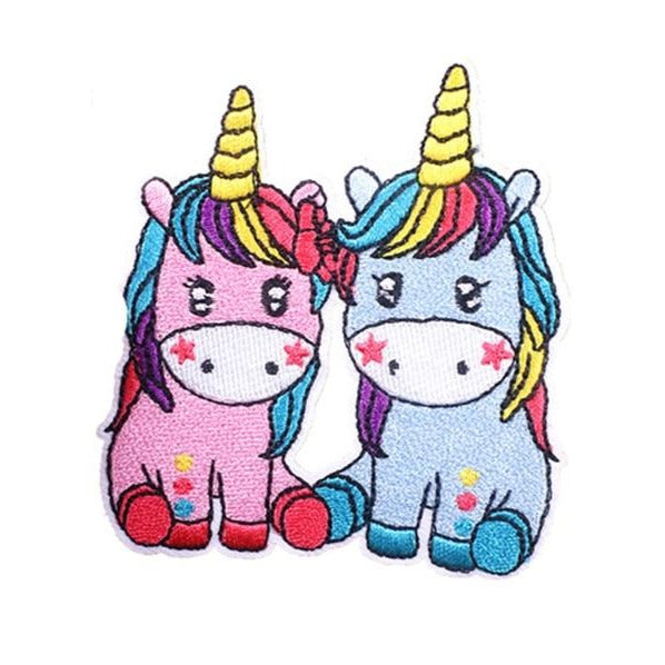 Unicorn 'Pink & Blue' Embroidered Patch