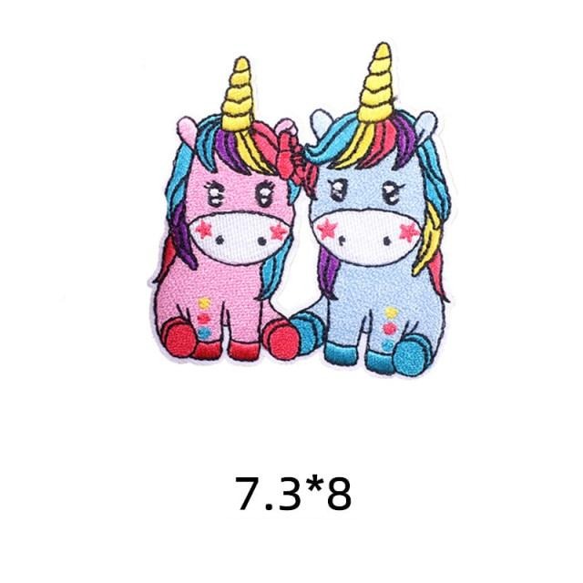 Unicorn 'Pink & Blue' Embroidered Patch