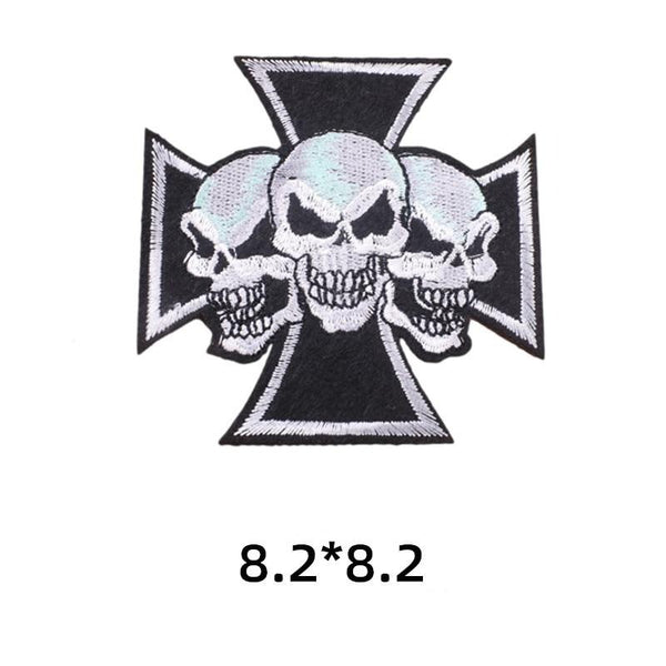 Skull 'Three Skulls Cross' Embroidered Patch