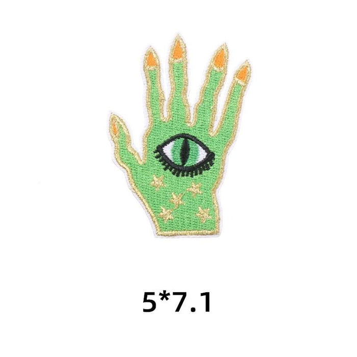 Skull 'Hamsa Hand | Green' Embroidered Patch