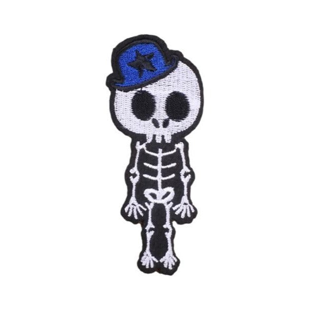 Skull 'Skeleton | Blue Hat' Embroidered Patch