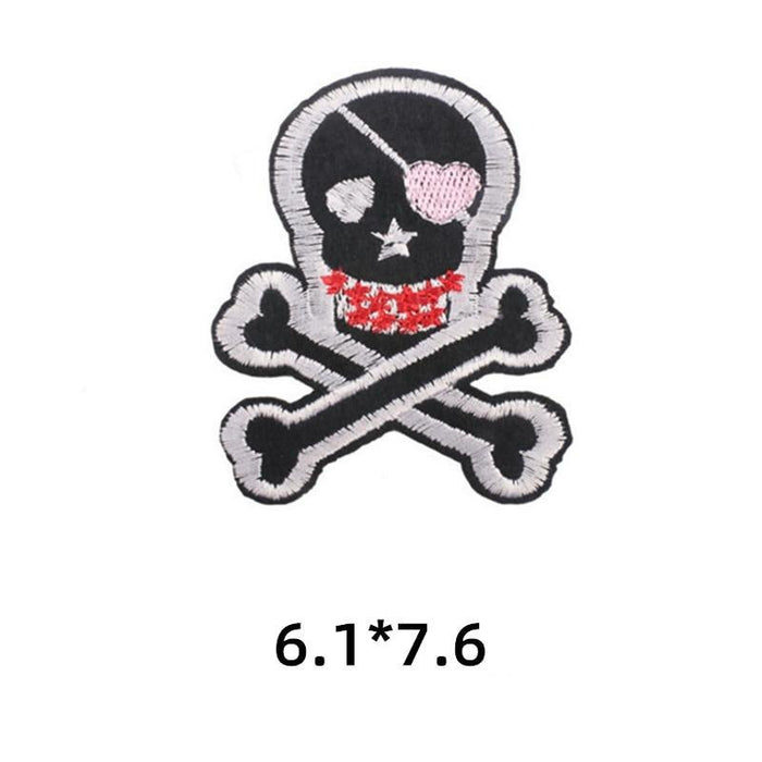 Skull 'Girly' Embroidered Patch