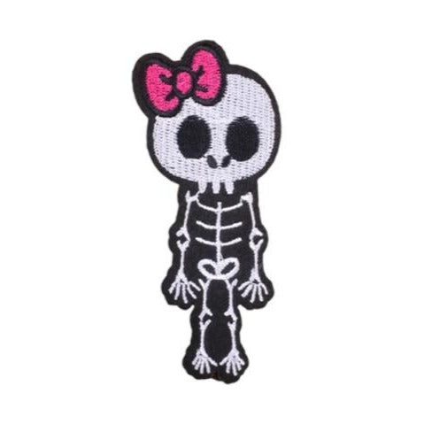 Skull 'Skeleton | Cute Ribbon' Embroidered Patch