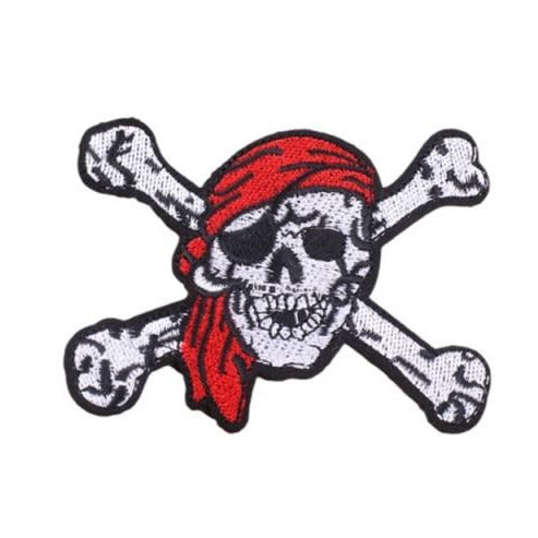 Skull 'Crossbones Pirate' Embroidered Patch