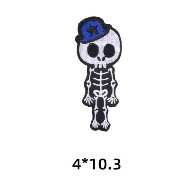 Skull 'Skeleton | Blue Hat' Embroidered Patch