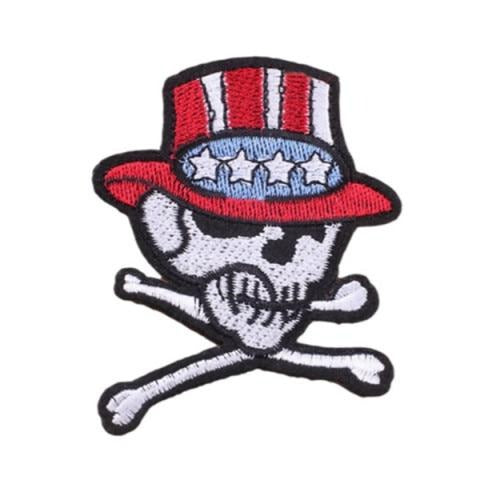 Skull 'American Hat' Embroidered Patch