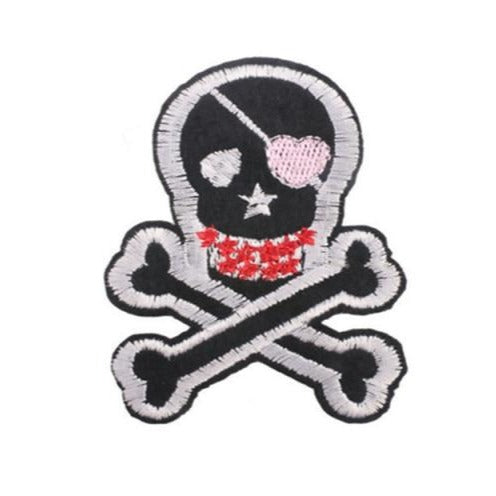 Skull 'Girly' Embroidered Patch