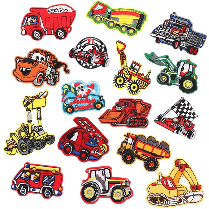 Vehicles 'Backhoe Loader Truck | Cartoon' Embroidered Sew Iron Patch
