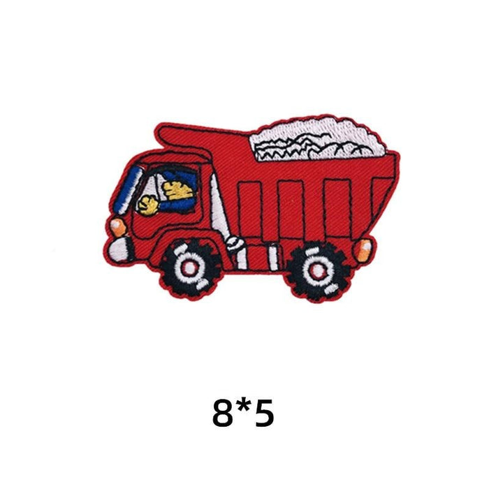 Vehicles 'Standard Dump Truck | Red' Embroidered Sew Iron Patch