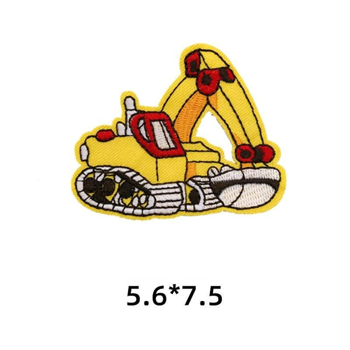 Vehicles 'Backhoe Truck | Yellow' Embroidered Sew Iron Patch
