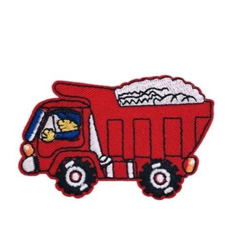 Vehicles 'Standard Dump Truck | Red' Embroidered Sew Iron Patch
