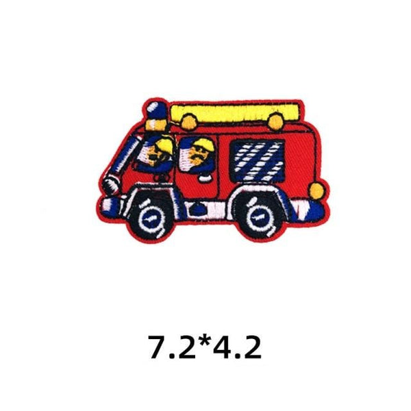 Vehicles 'Fire Truck' Embroidered Sew Iron Patch