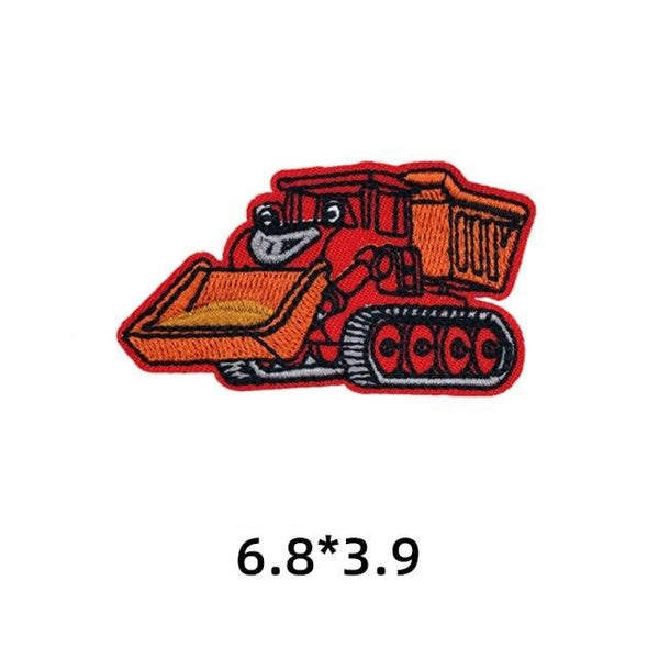 Vehicles 'Bulldozer Truck | Cartoon' Embroidered Sew Iron Patch