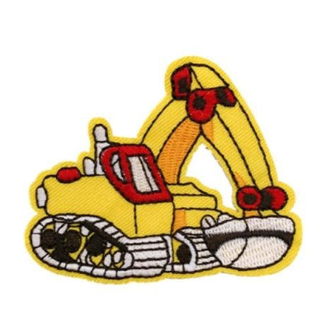 Vehicles 'Backhoe Truck | Yellow' Embroidered Sew Iron Patch
