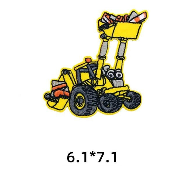 Vehicles 'Backhoe Loader Truck | Cartoon' Embroidered Sew Iron Patch