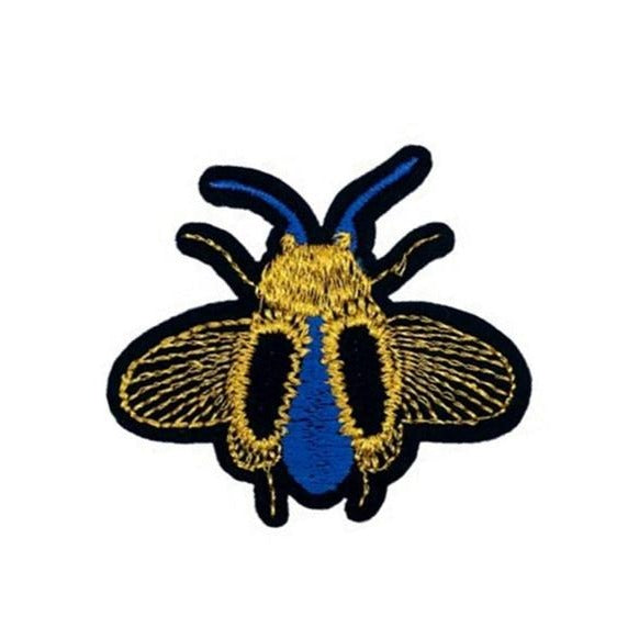 Insect 'Blue Orchard Bee' Embroidered Sew Iron Patch