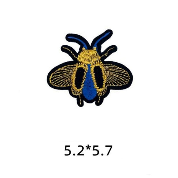 Insect 'Blue Orchard Bee' Embroidered Sew Iron Patch