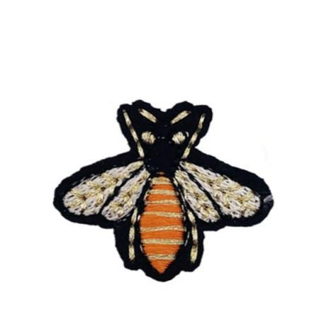 Insect 'Orange Belted Bumblebee' Embroidered Sew Iron Patch