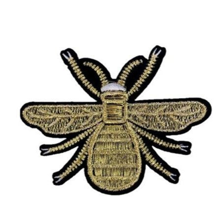 Insect 'Blueberry Bees' Embroidered Sew Iron Patch
