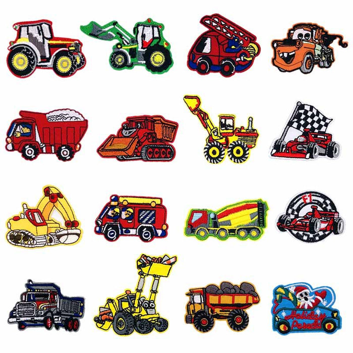 Vehicles 'Formula Car | Flag' Embroidered Sew Iron Patch