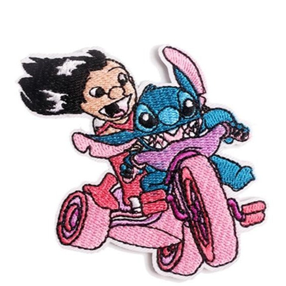 Lilo & Stitch 'Riding A Motorbike' Embroidered Patch