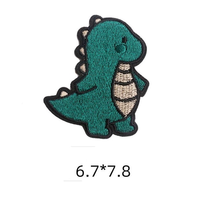 Cute Green Dinosaur Embroidered Patch