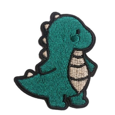 Cute Green Dinosaur Embroidered Patch