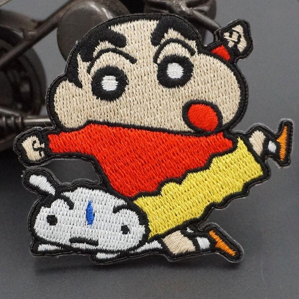 Crayon Shin Chan 'Shin & Shiro | Fighting' Embroidered Patch