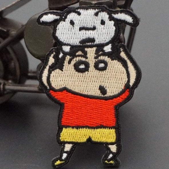 Crayon Shin Chan 'Shin & Shiro | Piggyback' Embroidered Patch