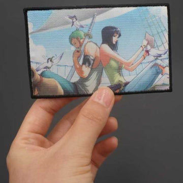 One Piece 'Zoro & Nico | Back to Back' Embroidered Velcro Patch