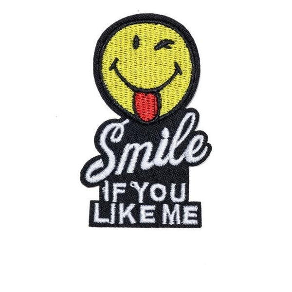 Cute 'Smile If You Like Me' Embroidered Patch