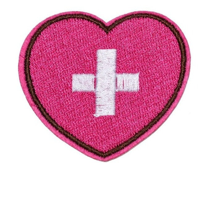 Cute 'First Aid Bag | Heart Shaped' Embroidered Sew Iron Patch