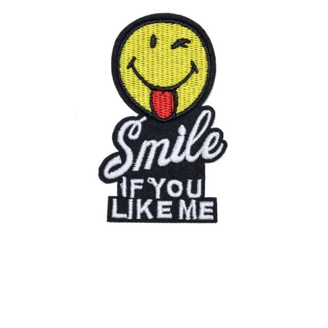 Cute 'Smile If You Like Me' Embroidered Patch
