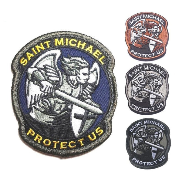 'Saint Michael Protect Us | 2.0' Embroidered Velcro Patch