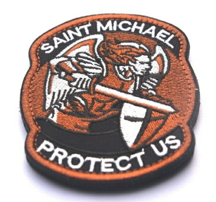 'Saint Michael Protect Us | 2.0' Embroidered Velcro Patch