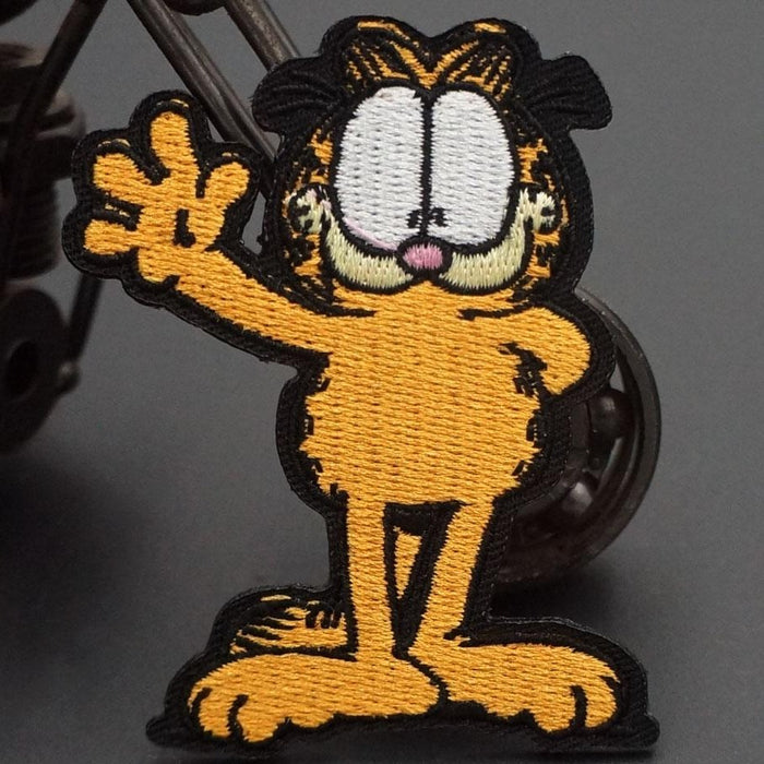 Garfield 'Waving | Black Trim' Embroidered Patch