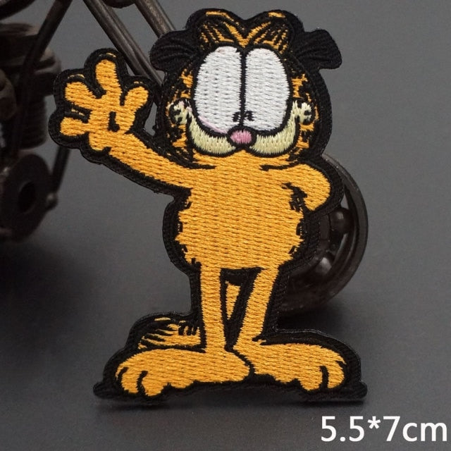 Garfield 'Waving | Black Trim' Embroidered Patch