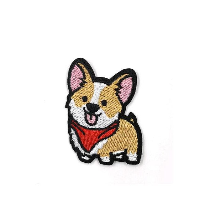 Dog 'Corgi | Red Scarf' Embroidered Patch