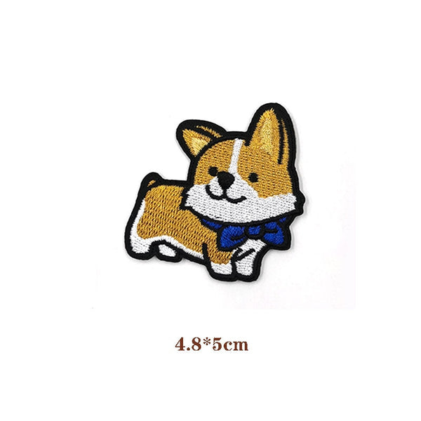 Dog 'Corgi | Blue Ribbon' Embroidered Patch