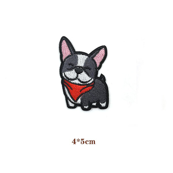 Dog 'French Bulldog | Red Scarf' Embroidered Patch