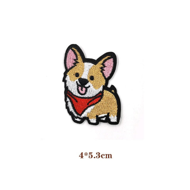 Dog 'Corgi | Red Scarf' Embroidered Patch