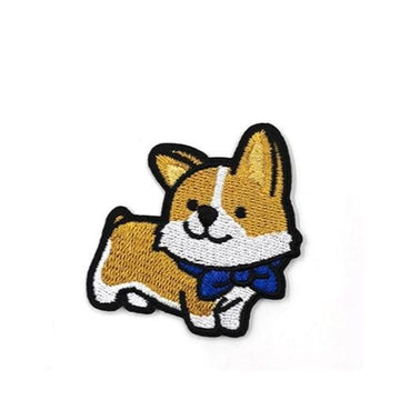 Dog 'Corgi | Blue Ribbon' Embroidered Patch