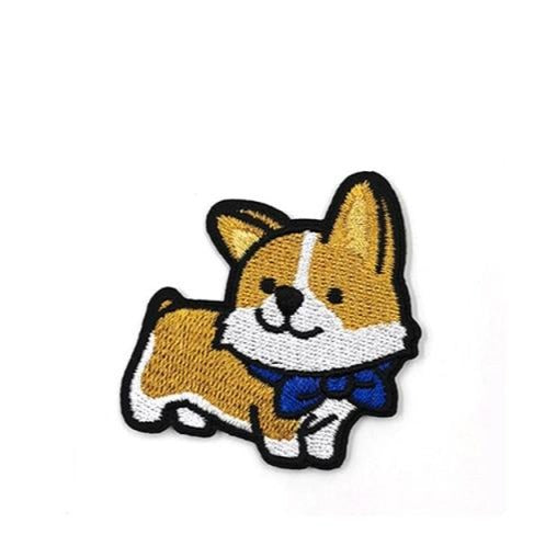 Dog 'Corgi | Blue Ribbon' Embroidered Patch