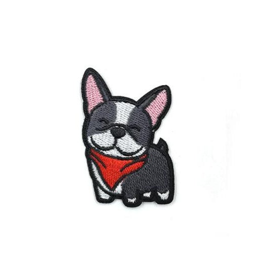 Dog 'French Bulldog | Red Scarf' Embroidered Patch
