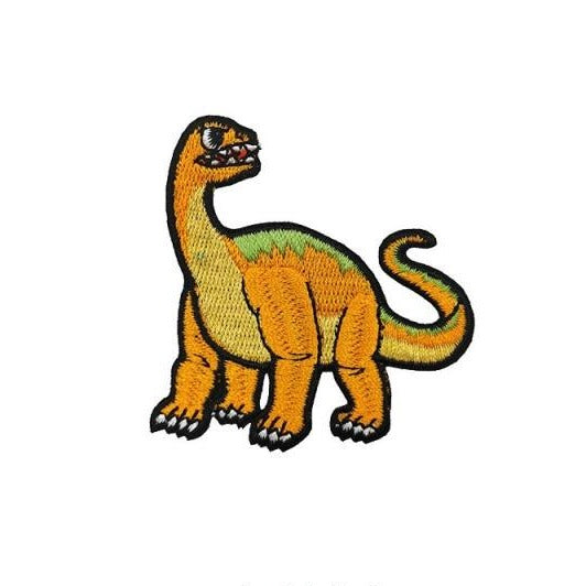 Dinosaur 'Brontosaurus | Orange' Embroidered Patch