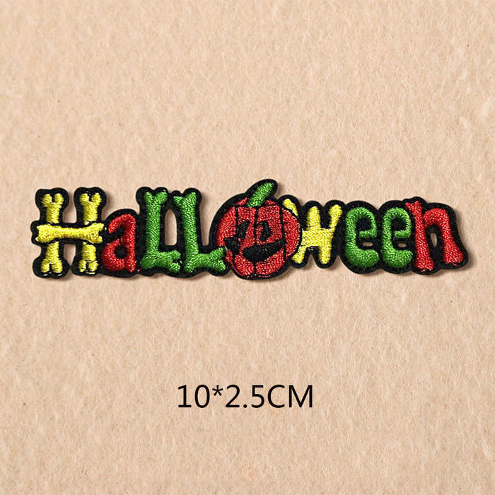 Halloween 'Colored Bone Font' Embroidered Patch