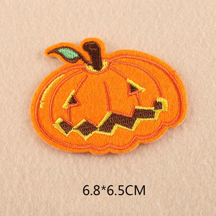 Halloween 'Scared Pumpkin' Embroidered Patch